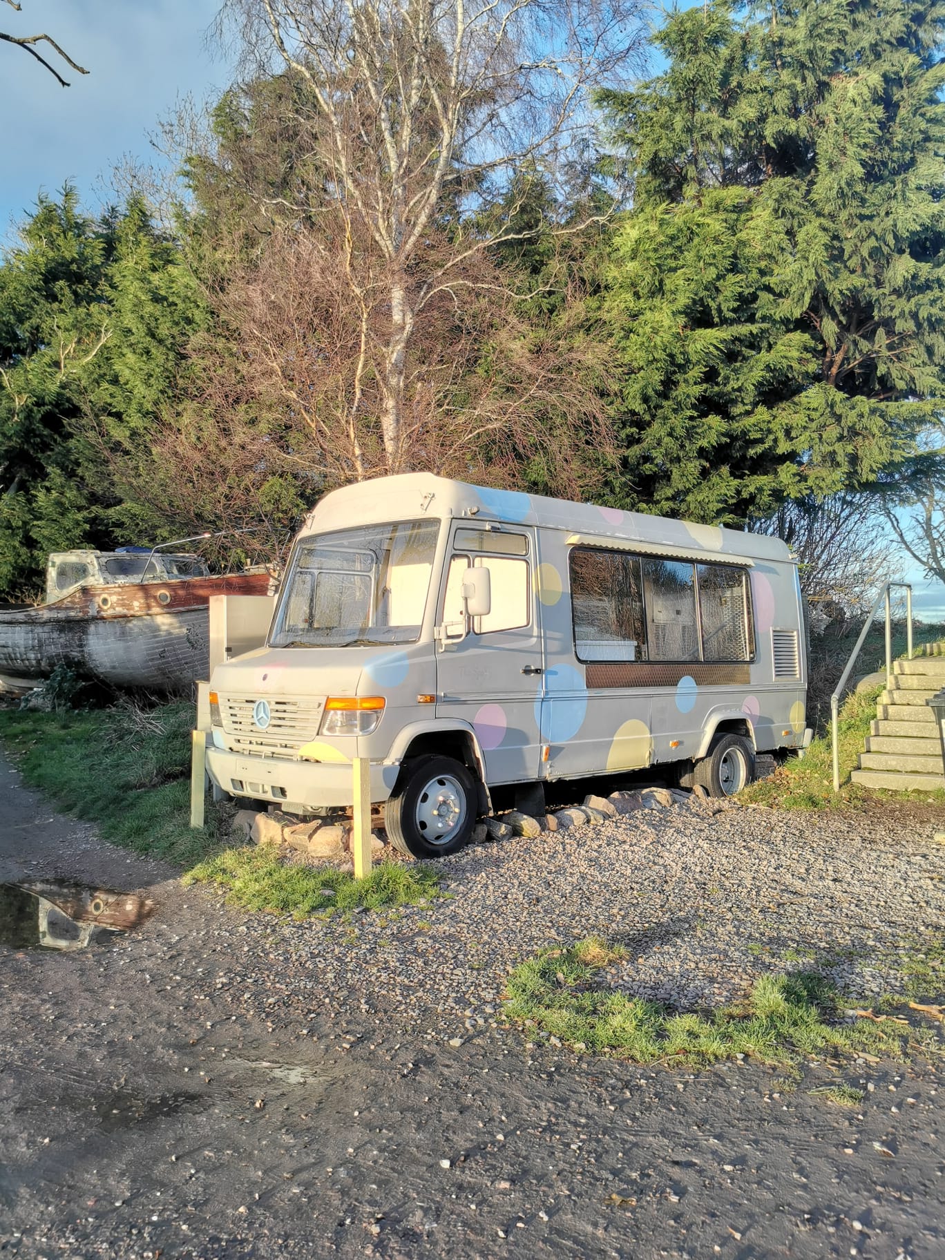 A campervan associated with the search for Nessie at Loch Ness