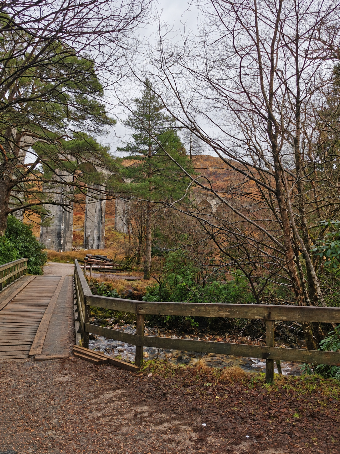 A woodland path towards Glenfinnan Viaduct.