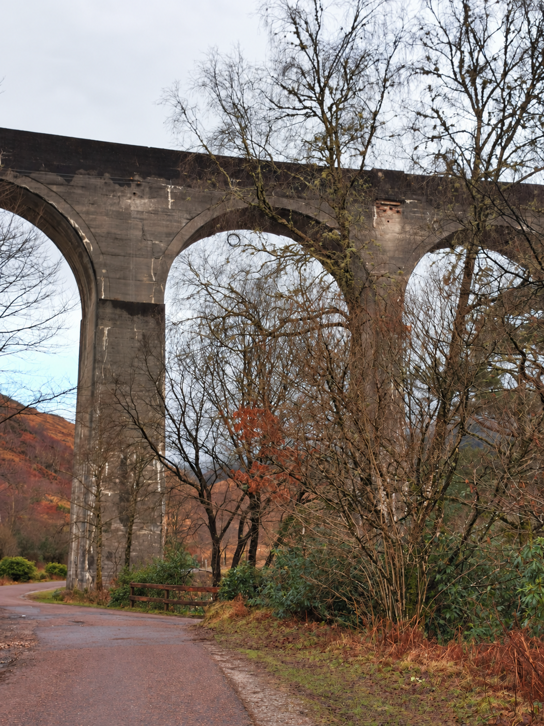 A closer view of the viaduct’s arches and pillars.