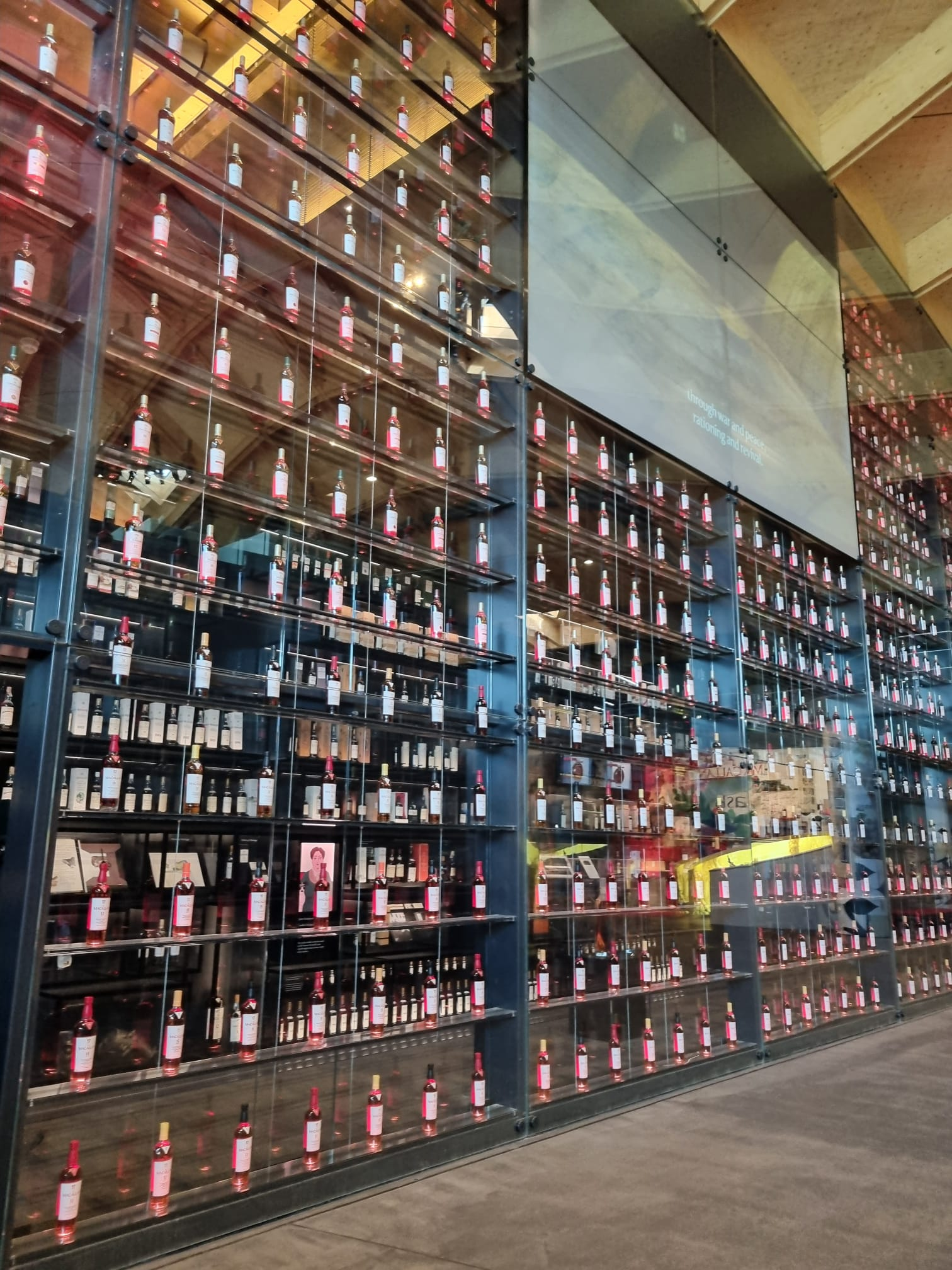 The bottle wall inside The Macallan. Photograph shared by Rosy.