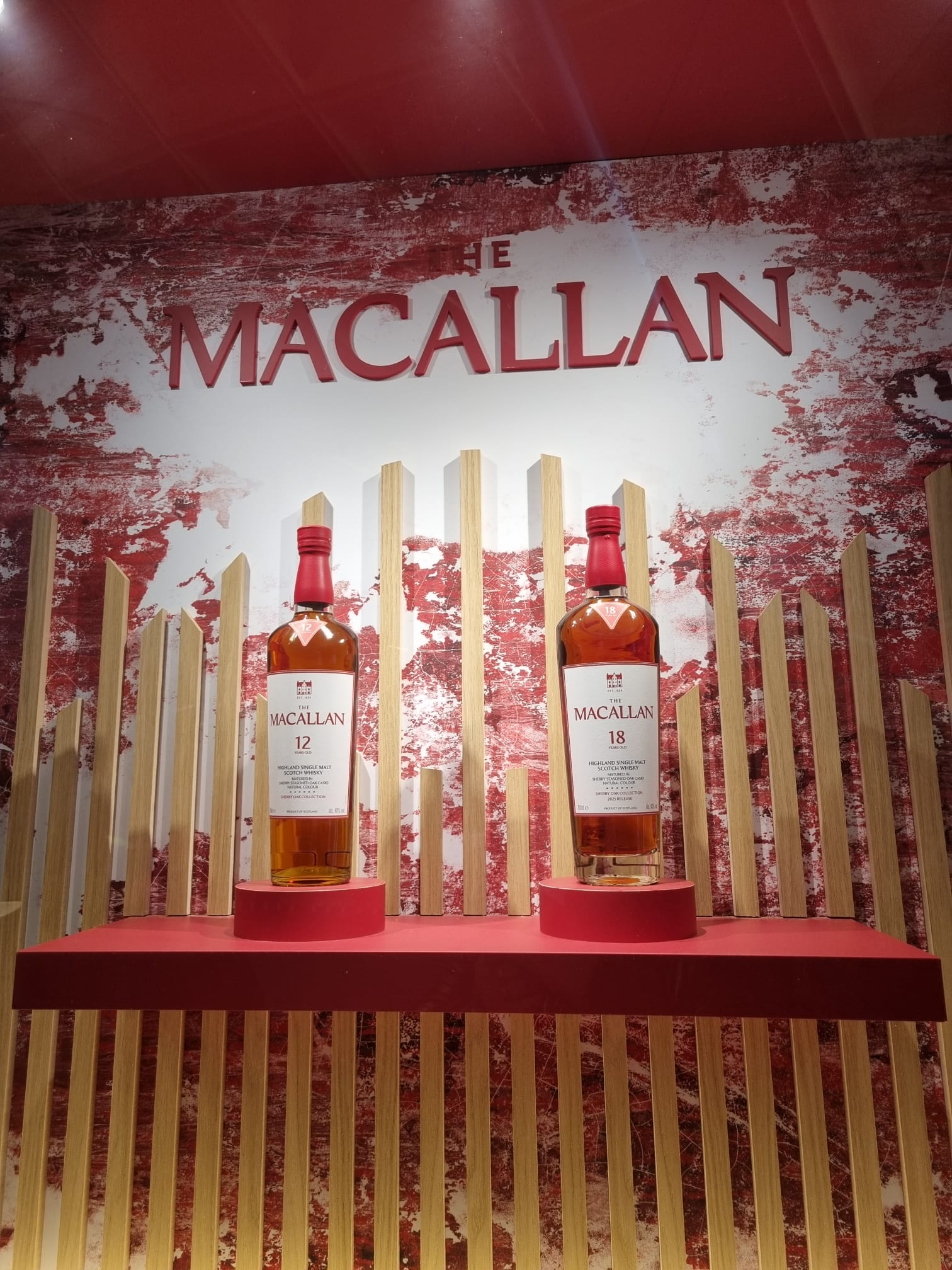 The Macallan 12- and 18-year-old whiskies on display. Photograph shared by Rosy.